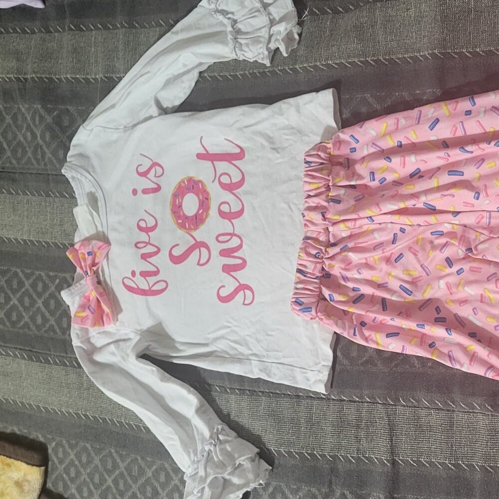 Five is so sweet outfit with headband size 5t
